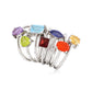 925 Sterling Silver Multi Gemstones Birthstone Ring Set of 7, Gift For Her