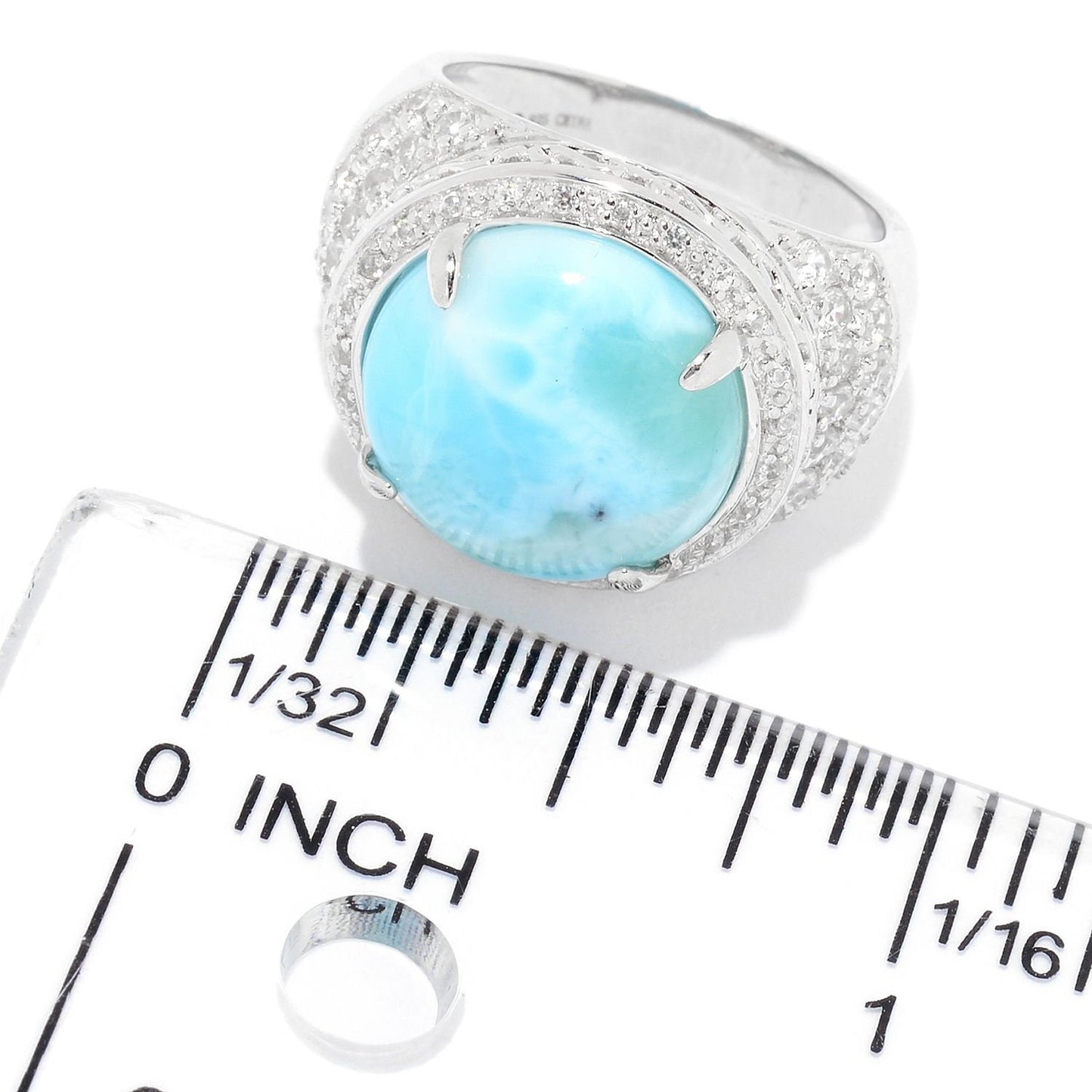 Larimar Gemstone Ring, 925 Sterling Silver Ring, Engagement Ring, Boho Jewelry Anniversary Gift-Gift For Her