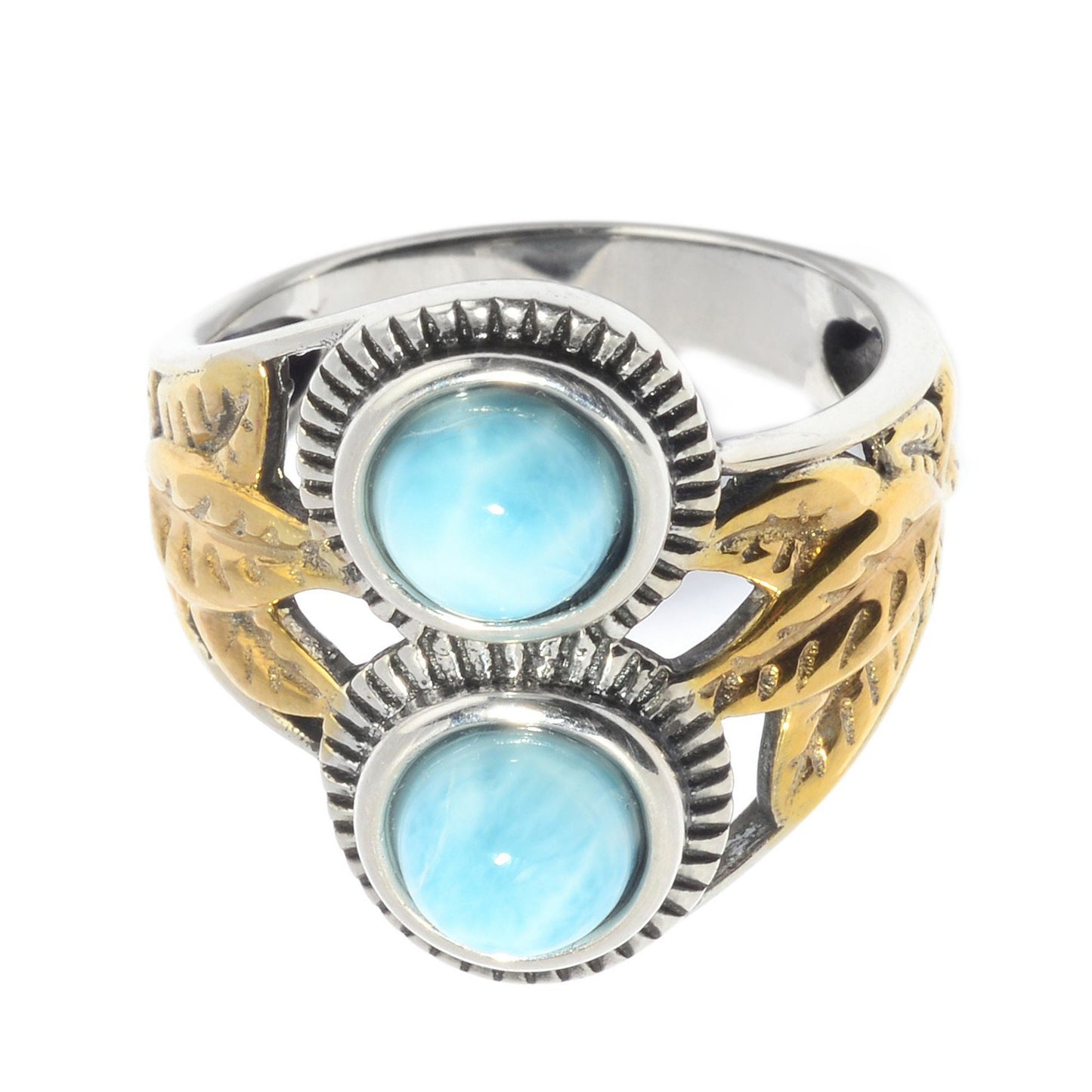 925 Sterling Silver Larimar Ring