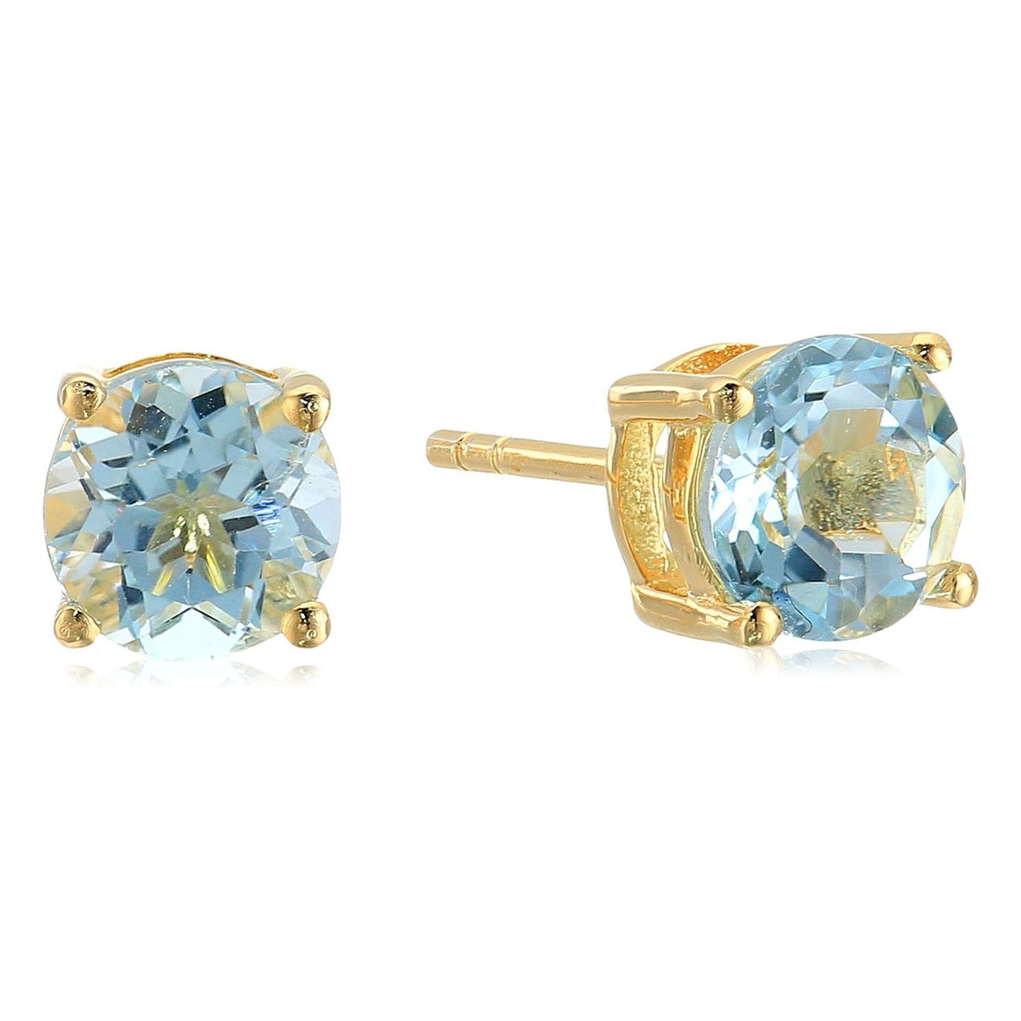 Natural Sky Blue Topaz With Diamond Gemstone Necklace With Studs Earring, Necklace With Earring Set, Blue Topaz Gemstone, Bridal Jewelry Set