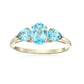 10Kt Gold Multi Gemstone Option 3-Stone Ring