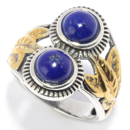 925 Sterling Silver Lapis Lazuli Gemstone Cocktail Rings