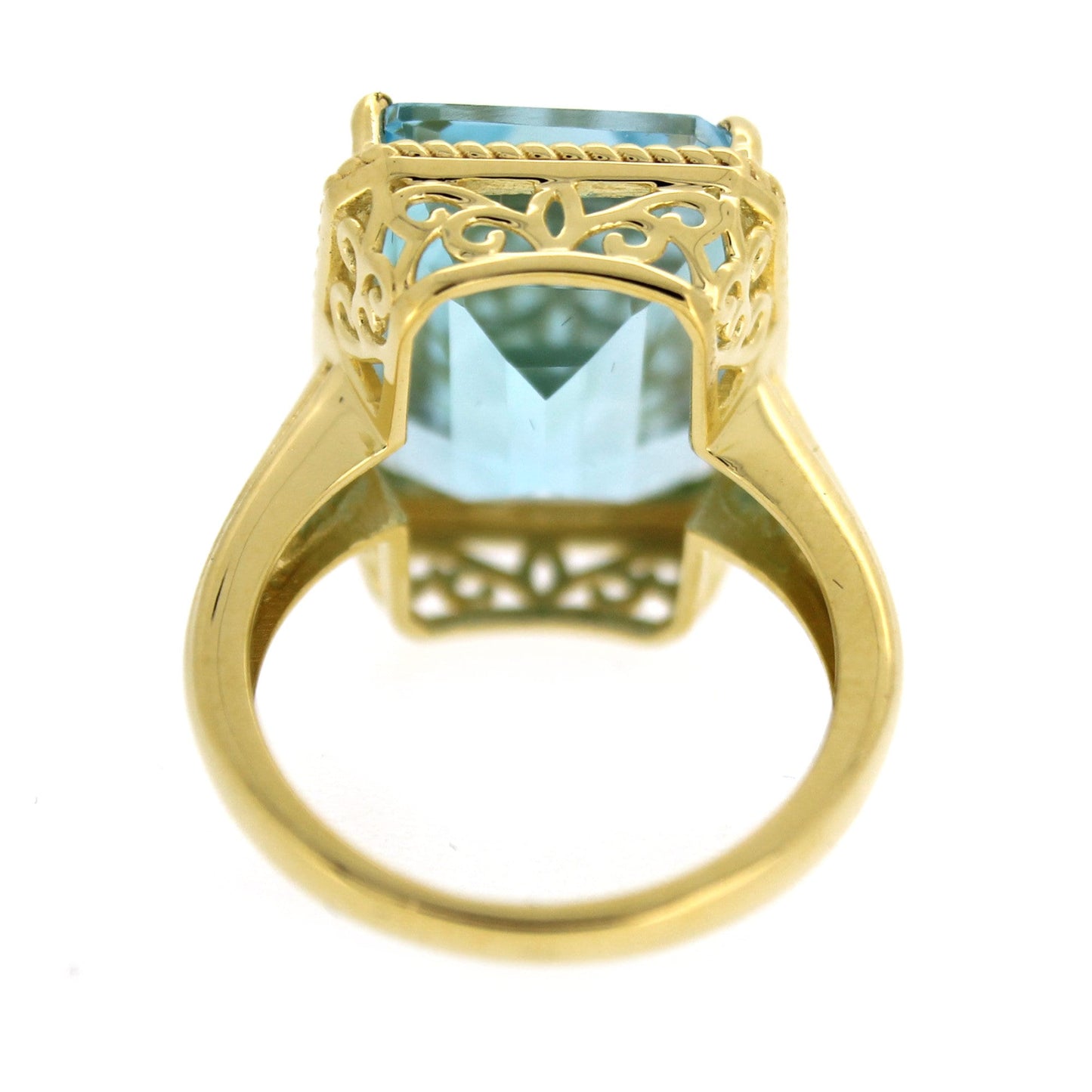 18k Yellow Gold Plated Over Sterling Silver, Sky Blue Topaz Gemstone Solitaire Rings