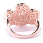 14K Rose Vermeil 2.39ctw Oval Morganite & White Zircon Scrollwork Ring US5