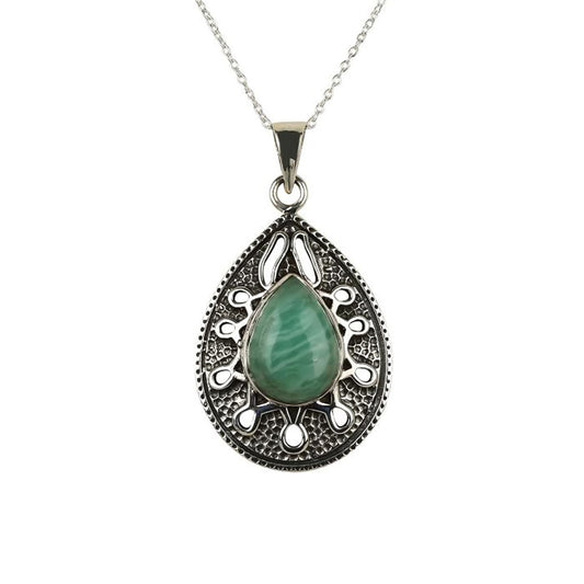 Sterling Silver Amazonite Gemstone Teardrop Pendants