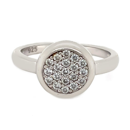 925 Sterling Silver White Natural Zircon Ring