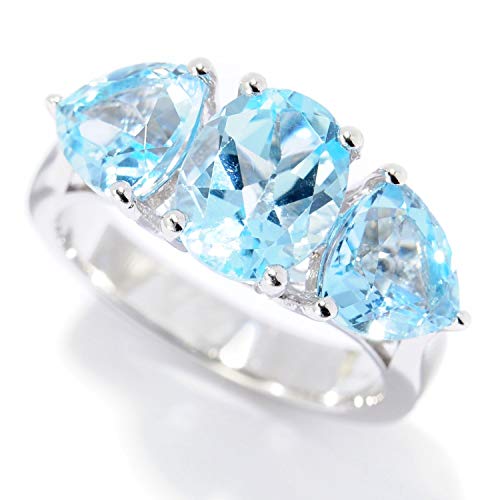 925 Sterling Silver Sky Blue Topaz Ring