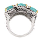 925 Sterling Silver Tyrone Turquoise Gemstone Cocktail Ring