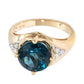 14K Yellow Gold London Blue Topaz And Diamond Rings