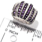 925 Sterling Silver African Amethyst Gemstone Band Ring