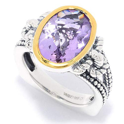 925 Sterling Silver Pink Amethyst Gemstone Solitaire Ring