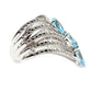 925 Sterling Silver Sky Blue Topaz 3-Stone Ring