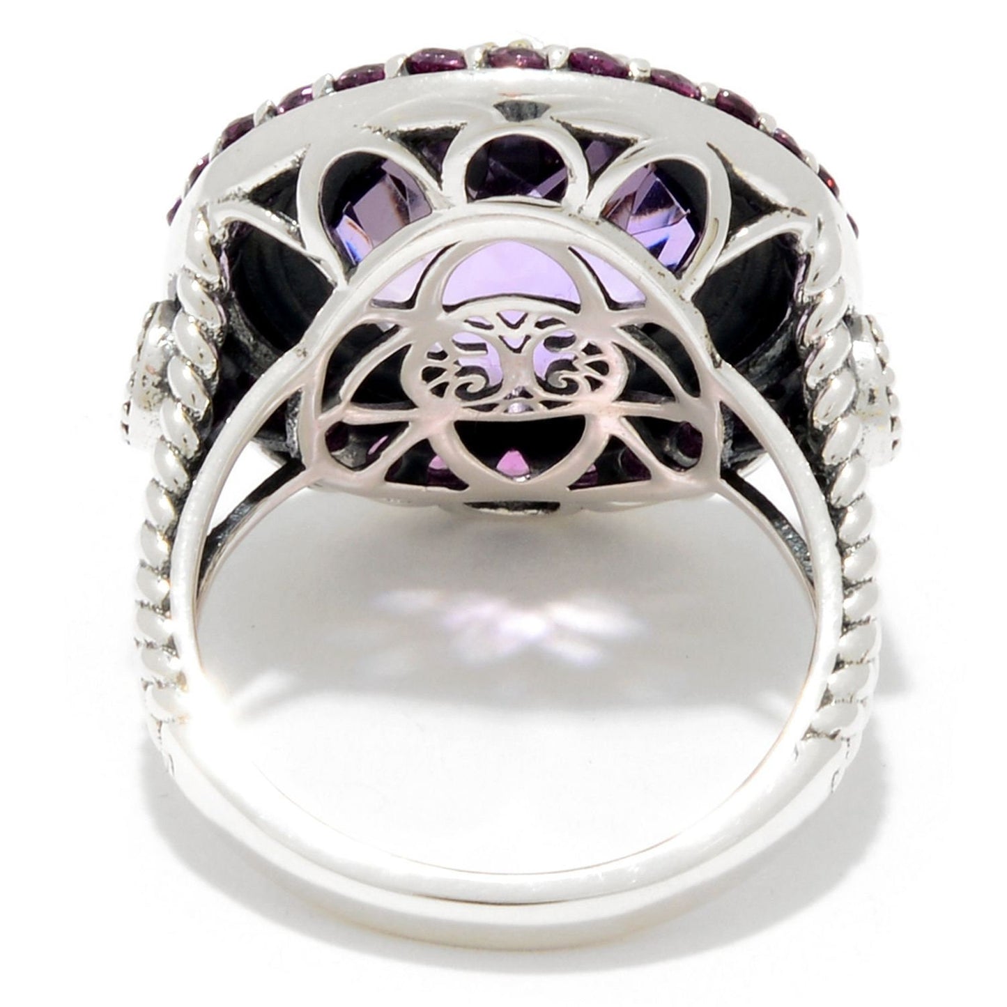 Natural Pink Amethyst With Rhodolite Gemstone Ring, 925 Sterling Silver Ring, Engagement Ring, Ring For Women's, Two Tone Ring, Gift For Her
