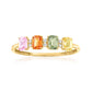 14KT Gold Multi Sapphire Gemstone Band Rings