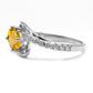 925 Sterling Silver Citrine And White Topaz Gemstone Solitaire Rings