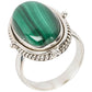 Sterling Silver Malachite Gemstone Ring Solitaire Boho Ring For Women's