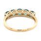 10K Yellow Gold Blue Zircon Gemstone 5-Stone Band Ring