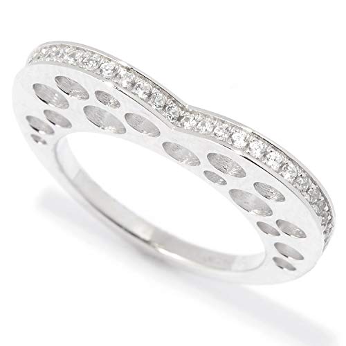 Ster Silver Round Brilliant Cut White Zircon Design Heart Ring
