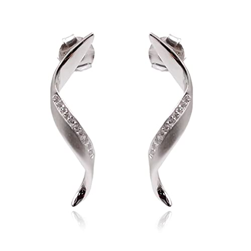 Sterling Silver Diamond (0.09 cttw HI Color, I1-I2 Clarity) Stud Earring