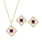 18k Yellow Gold Plated Over Sterling Silver Multi Gemstone Pendant And Earrings Jewelry Sets