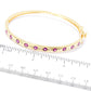 18K Yellow Gold Over Sterling Silver Rhodolite Gemstone Bangle