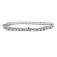 925 Sterling Silver Aquamarine Gemstone Tennis Bracelet