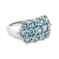 925 Sterling Silver Tanzanite Gemstone And Blue Zircon Gemstone Ring For Women's