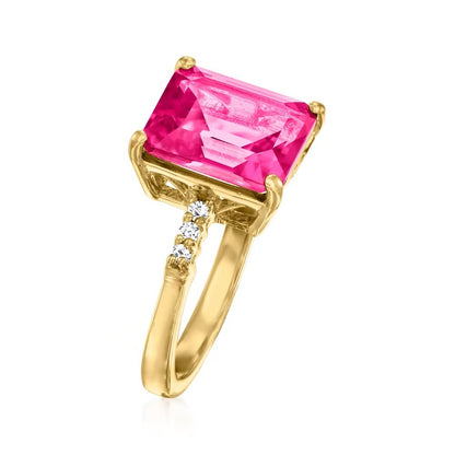 18K Yellow Gold Plated Over Sterling Silver Green Amethyst, Pink Topaz And White Topaz Gemstone Solitaire Rings