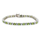 Pinctore Sterling Silver Black Spinel Round Tennis Bracelets