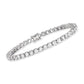 Pinctore Sterling Silver Black Spinel Round Tennis Bracelets