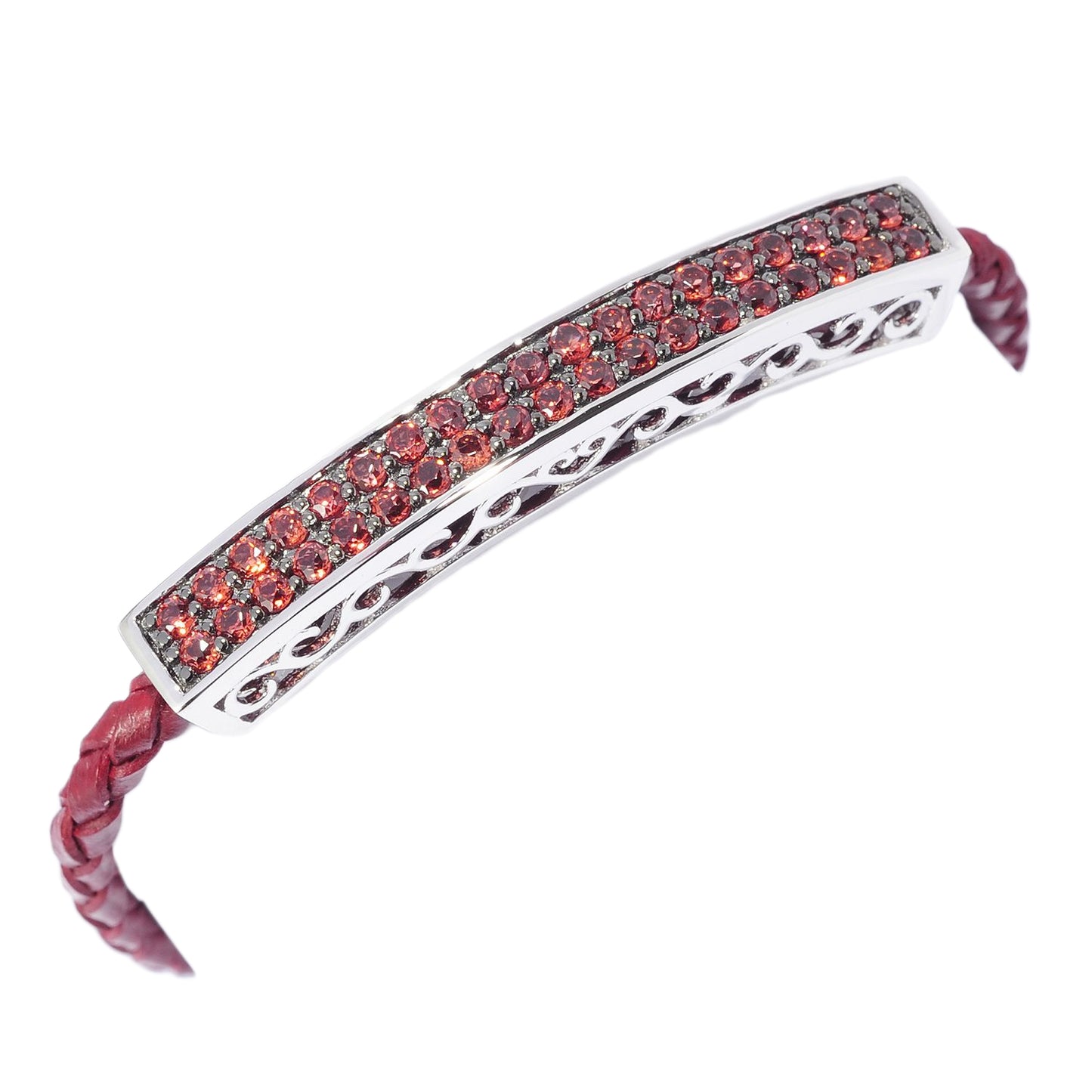 925 Sterling Silver Multi Gemstone Leather Cord Bracelet