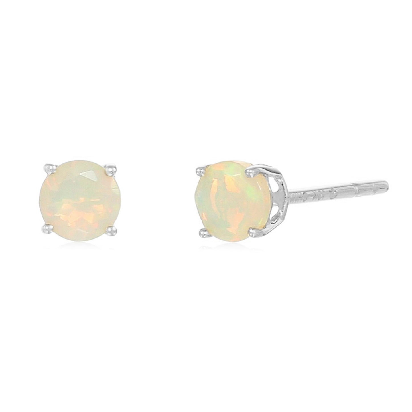 10k Gold Multi Gemstone Option 4mm Round Stud Earrings