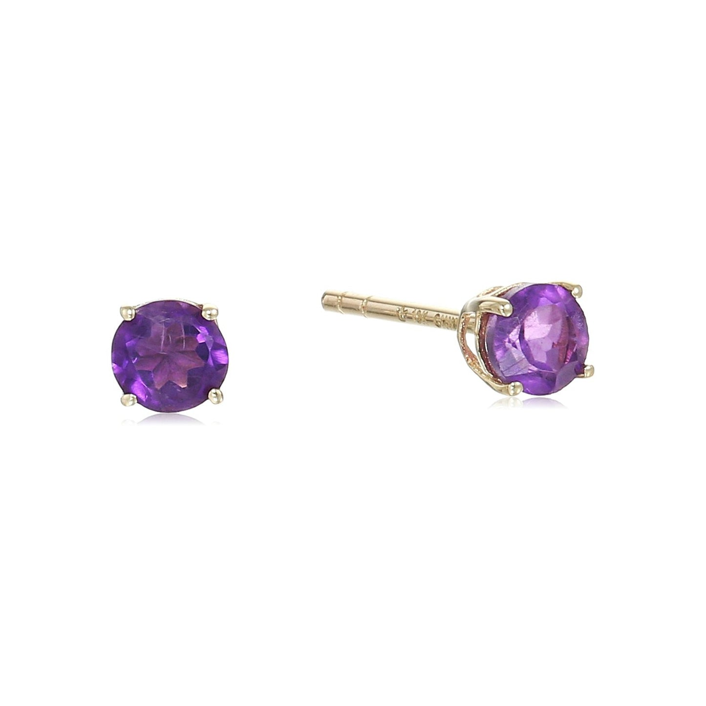 10k Gold Multi Gemstone Option 4mm Round Stud Earrings