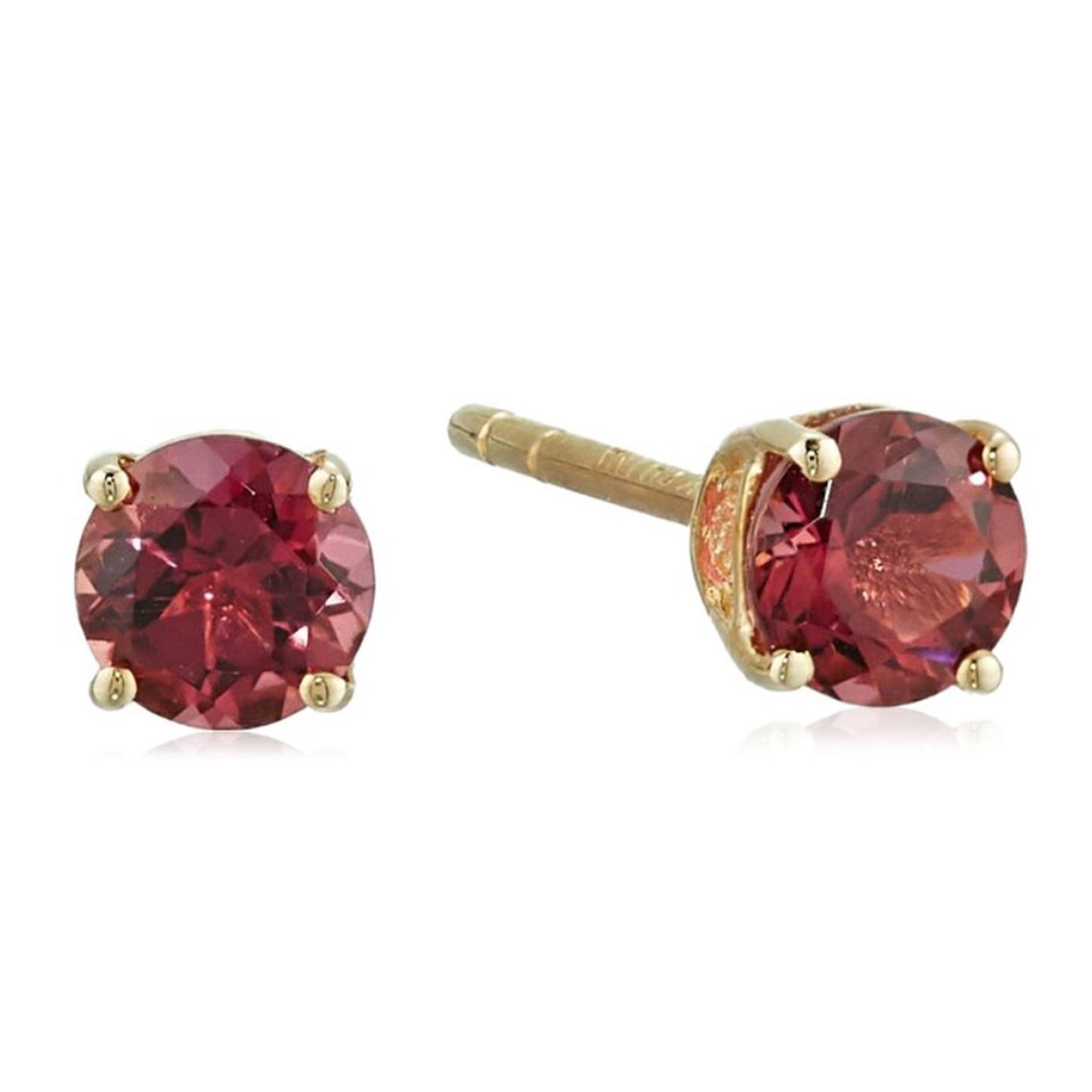 10k Gold Multi Gemstone Option 4mm Round Stud Earrings