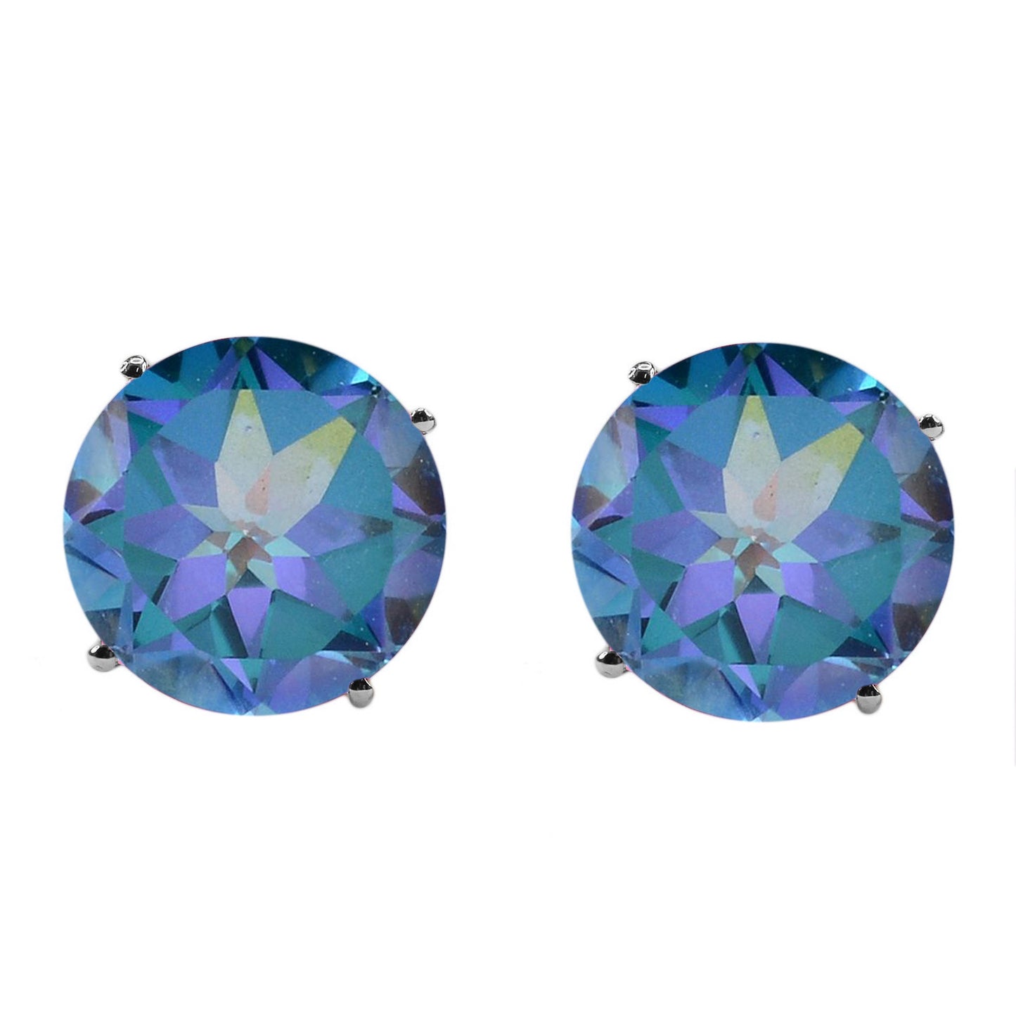 14K Yellow Gold Indian Blue Sapphire Earrings