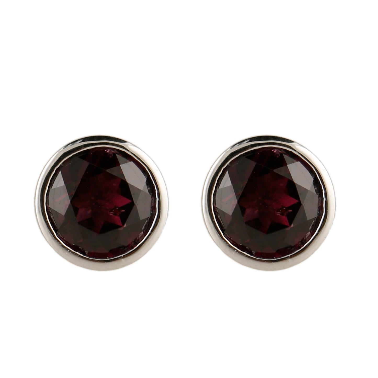 Pinctore Sterling Silver Black Spinel Gemstone Stud Earrings