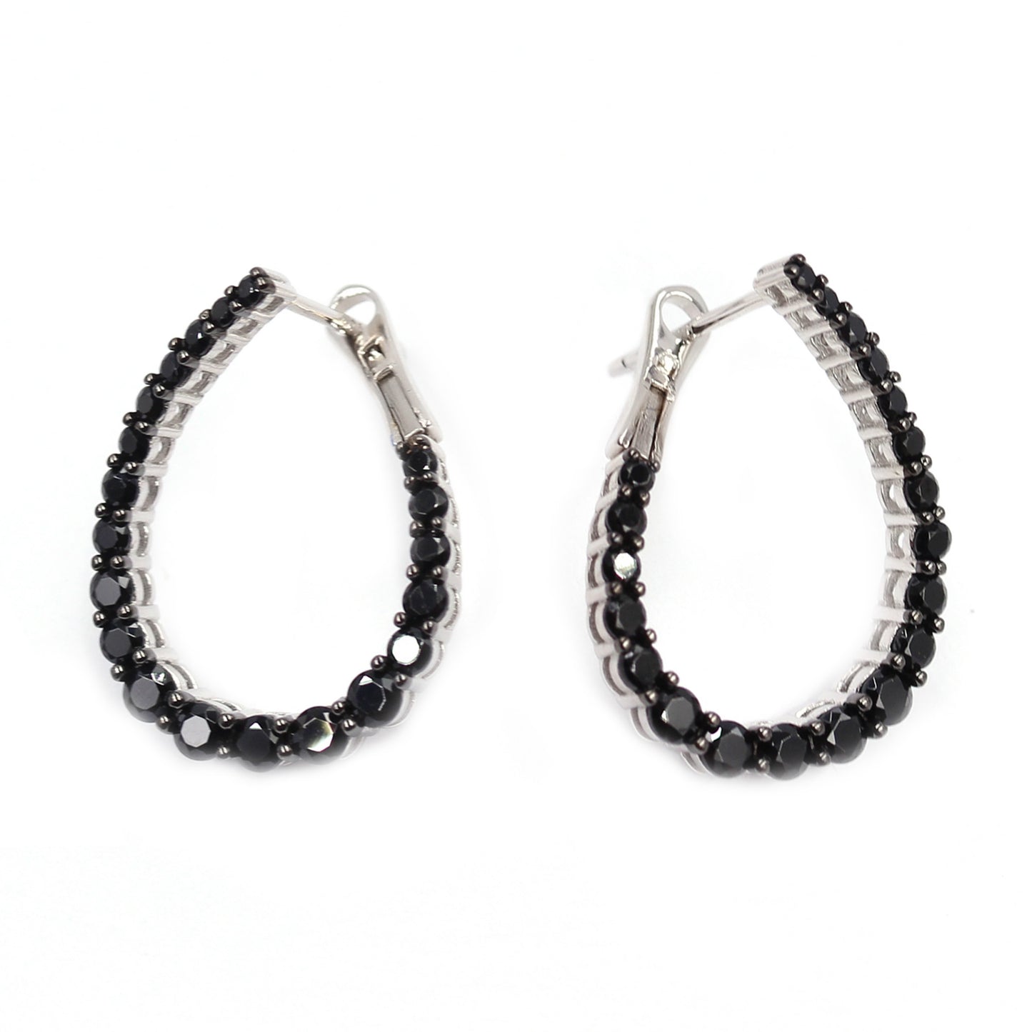 Pinctore Sterling Silver Iolite Inside-out Hoop Earrings