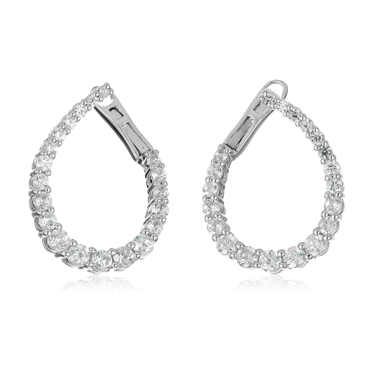 Pinctore Sterling Silver Iolite Inside-out Hoop Earrings