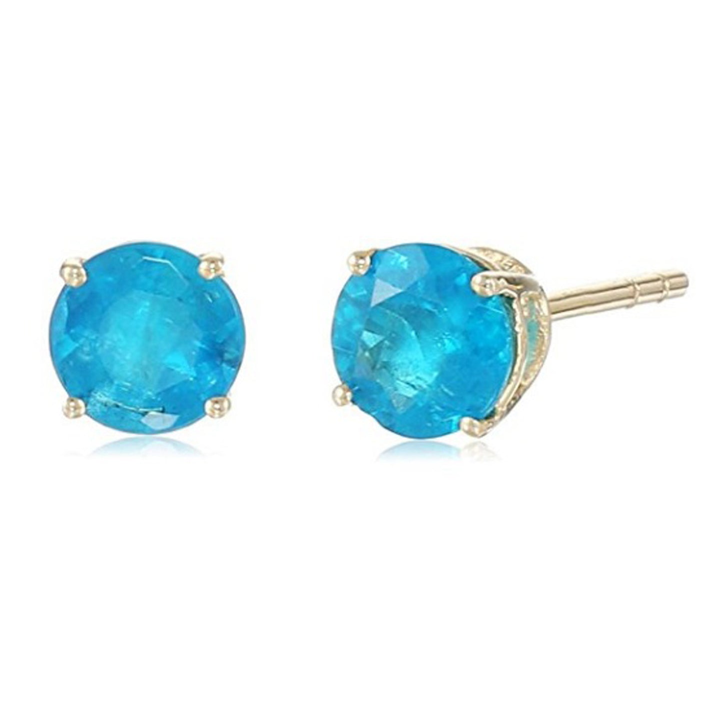 10k Gold Multi Gemstone Option Round Stud Earring