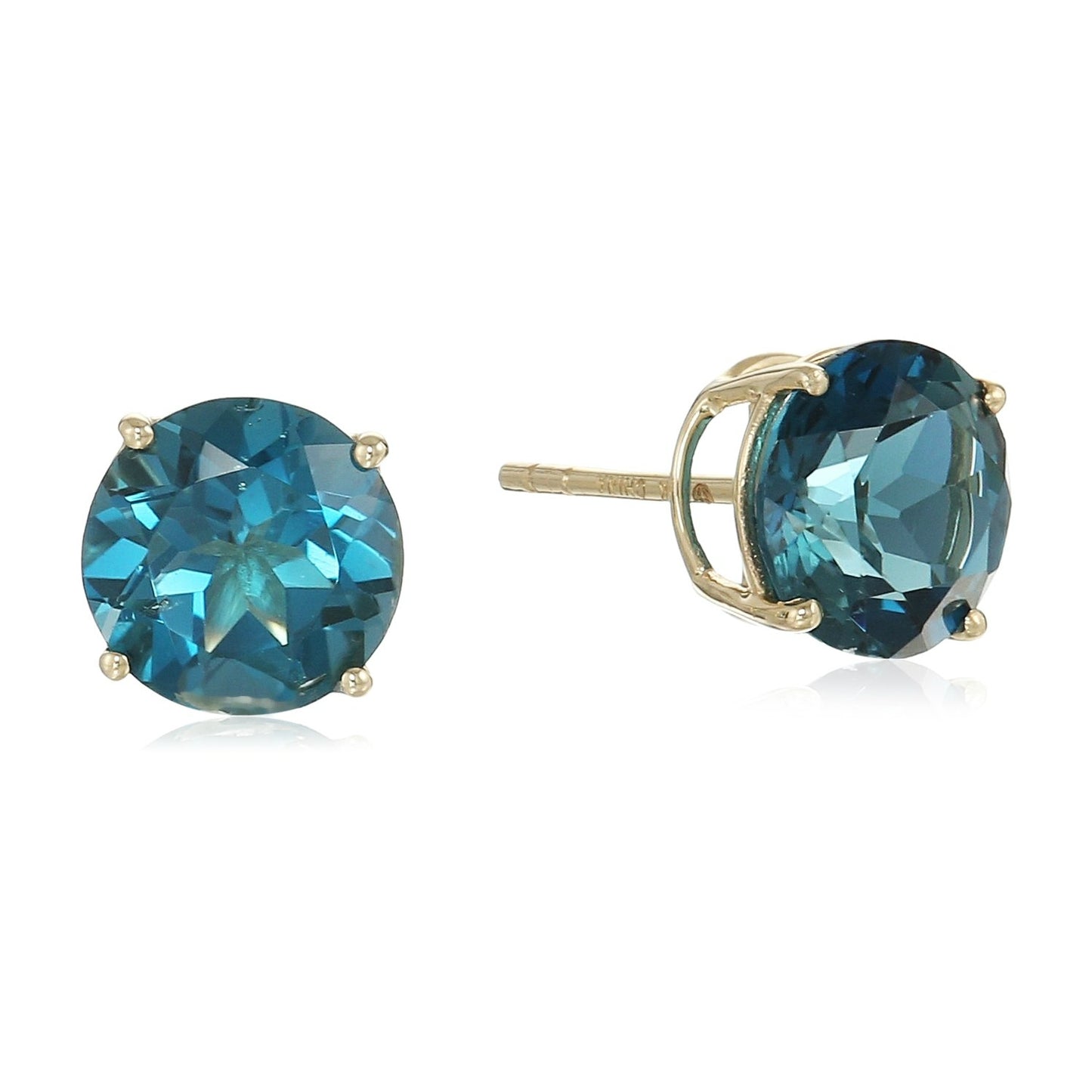 10k Yellow Gold Multi Gemstone Option 8mm Round Stud Earrings