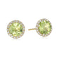 10k Gold Multi Gemstone Option And Diamond Classic Princess Di Halo Stud Earrings (1/10cttw, H-I Color, I1-I2 Clarity)