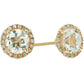 10k Gold Multi Gemstone Option And Diamond Classic Princess Di Halo Stud Earrings (1/10cttw, H-I Color, I1-I2 Clarity)