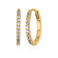 10k Gold White Zircon Small Hoop Earrings