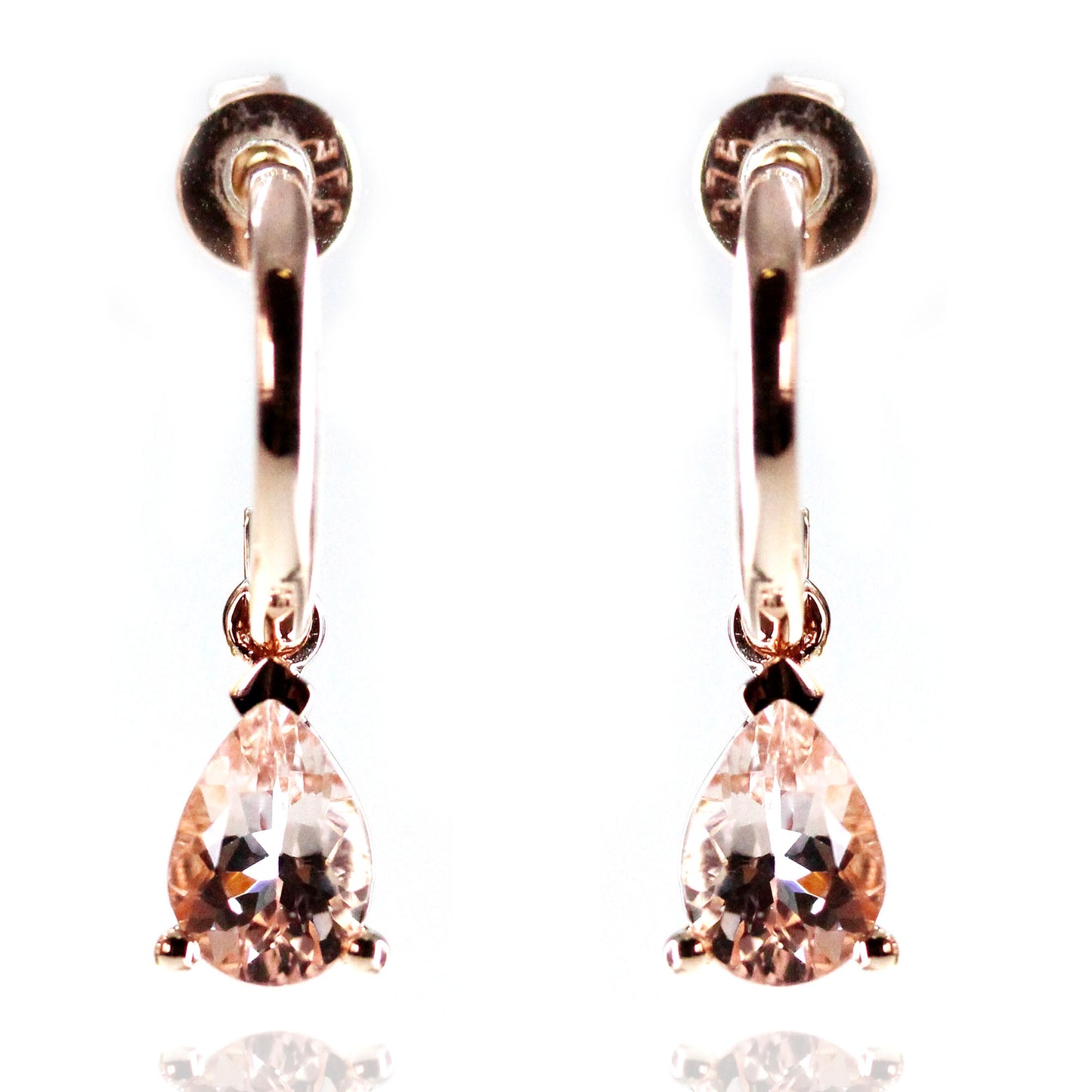 Pinctore Rose Gold-plated Silver Morganite Dangle Earrings