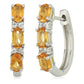 925 Sterling Silver Multi Gemstone Hoops Earrings