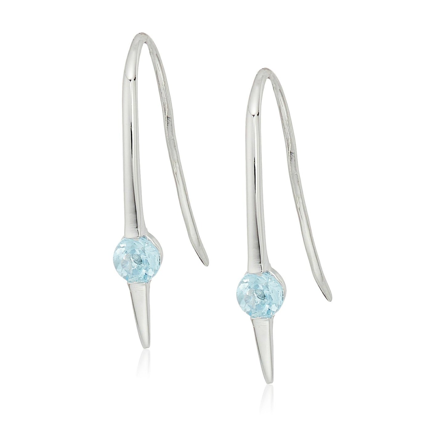 Pinctore Sterling Silver Black Spinel Wire Drop Earrings