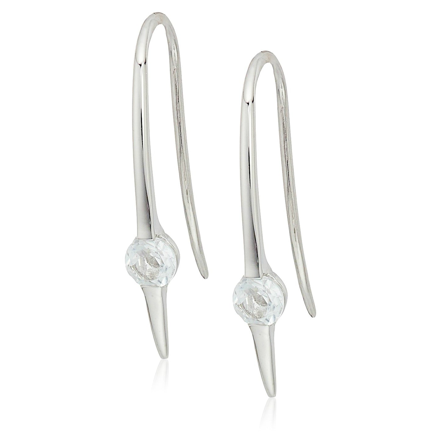 Pinctore Sterling Silver Black Spinel Wire Drop Earrings