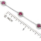 14K White Gold 1.14ctw Ruby & Diamond Station Bracelet, 2.2 grams