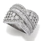 14K White Gold 1.63ctw Tapered Baguette & Round Diamond Ring, Size US7