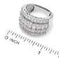 14K White Gold 3.01ctw Tapered Baguette & Round Diamond Ring